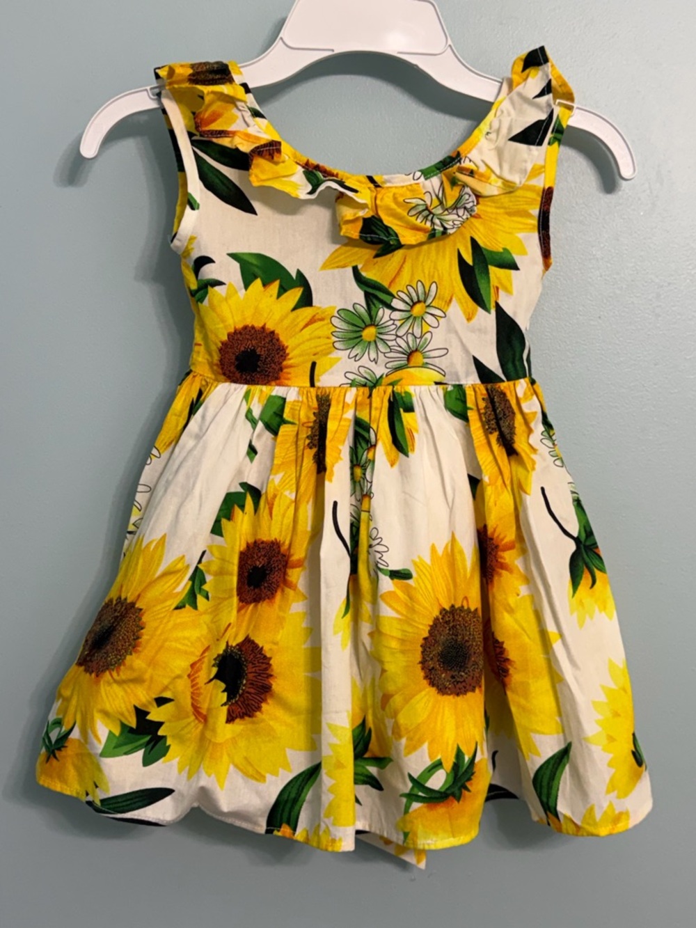 NWT Happy Rose Toddler Girl Size 2 Sleeveless Ruffle Sunflower Dress